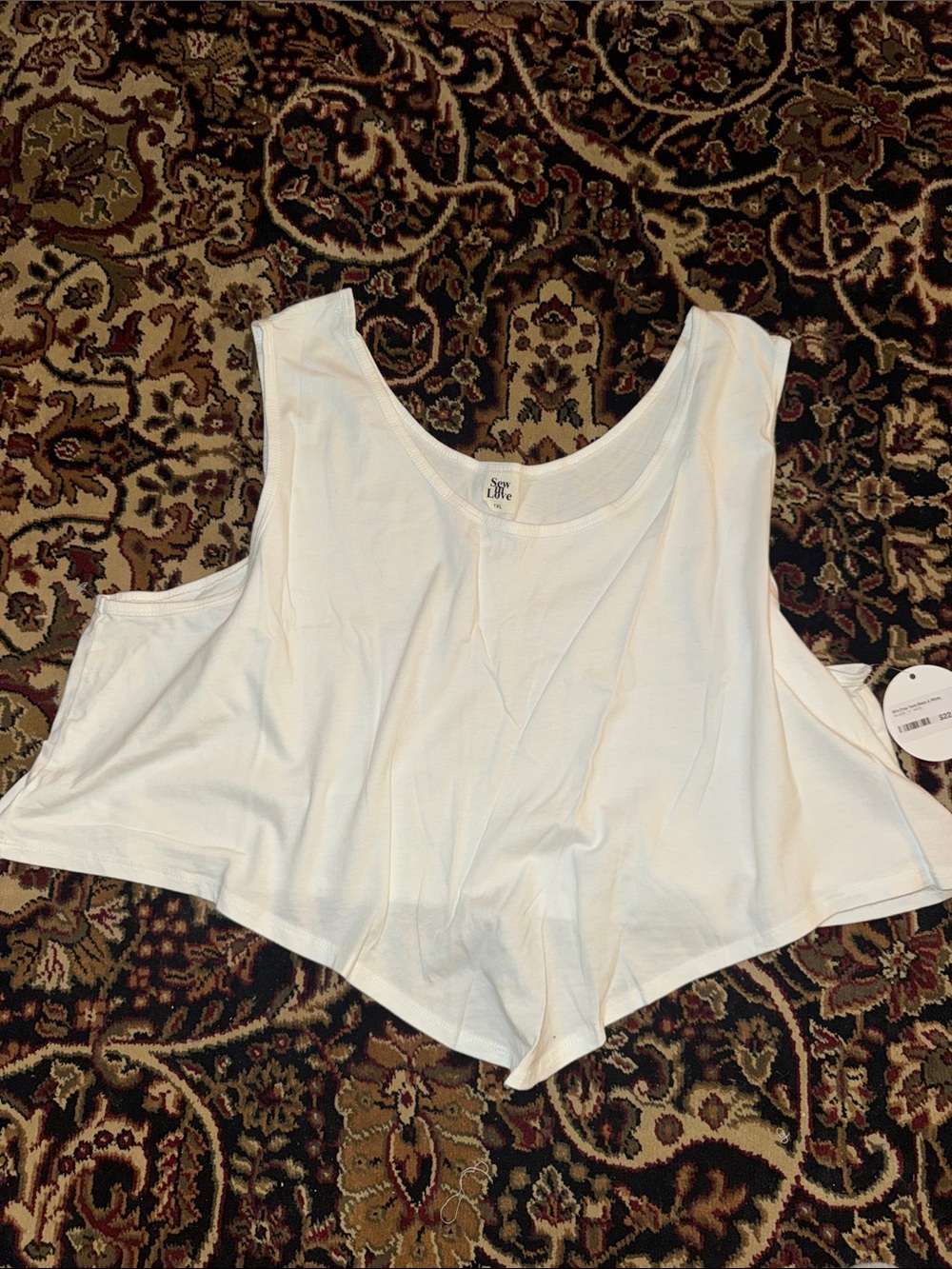 Women’s White Sleeveless Crop Tank Top